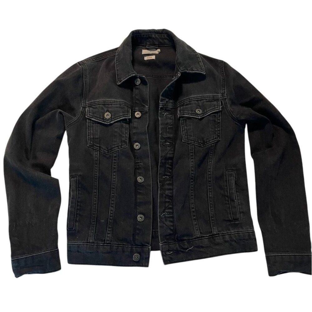Top Shop Black Denim Classic Jacket - Size S